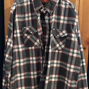 DIXXON Black, White and Red Plaid Button-Down Shirt